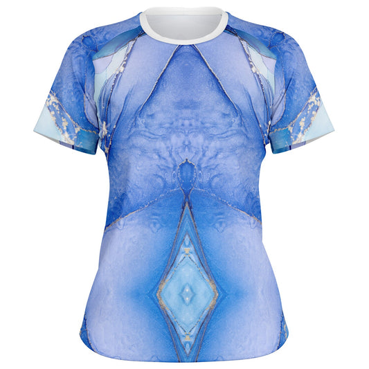 Women's Active Top - Blue and white