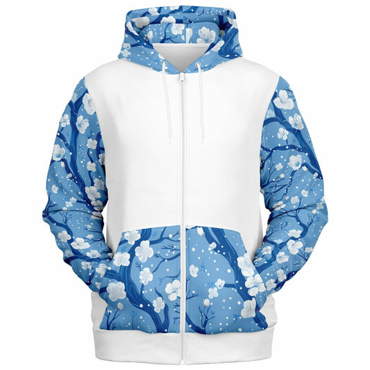 Blue poplar tree  Zip-Up Hoodie - AOP