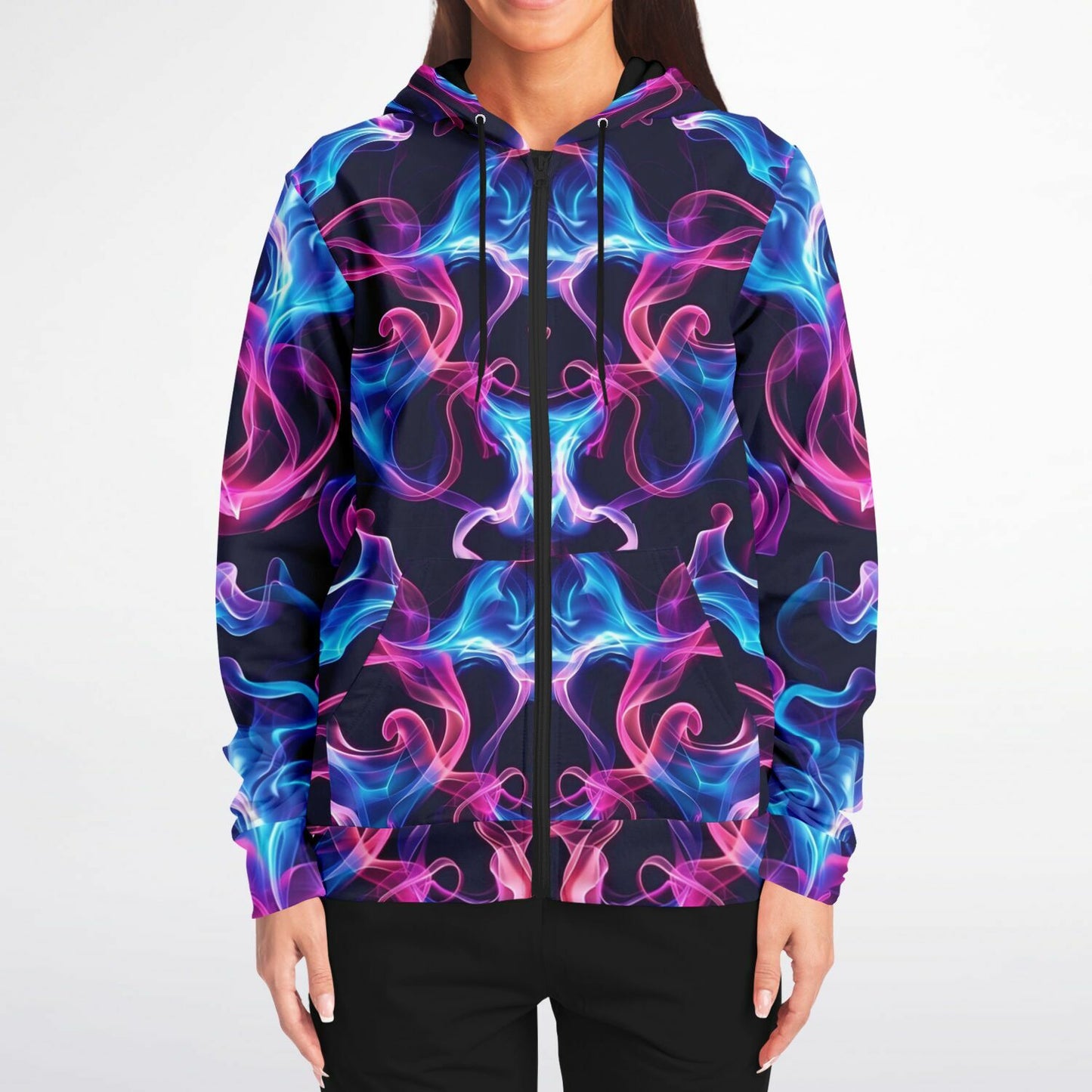 Neon smoke 1 Fashion Zip-Up Hoodie -
