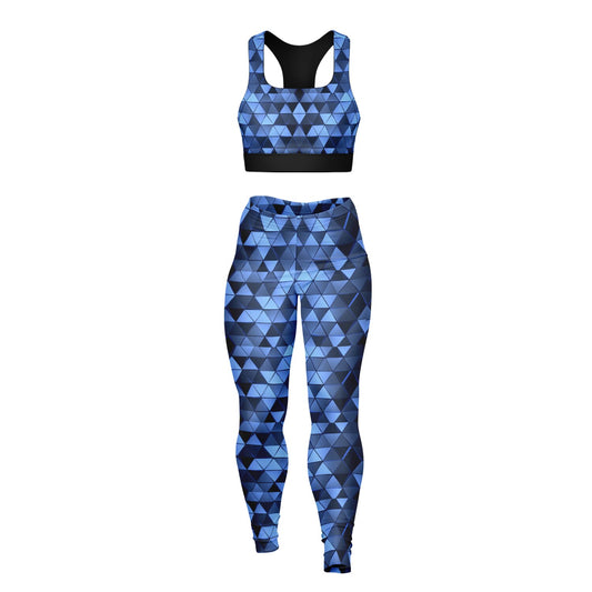 Blue Diamond Padded Sports Bra & Leggings -