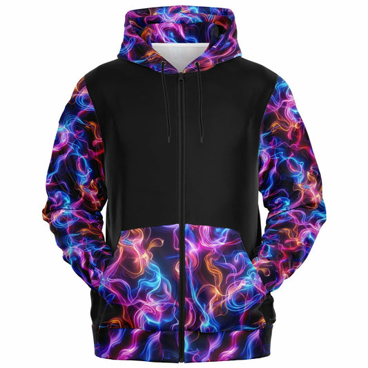 Neon Smoke  Zip-Up Hoodie - AOP D6