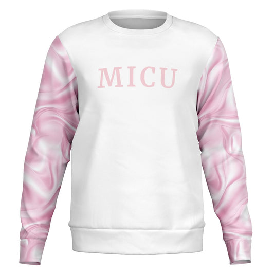 MICU RN Pink Silk Crew Sweatshirt - AOP