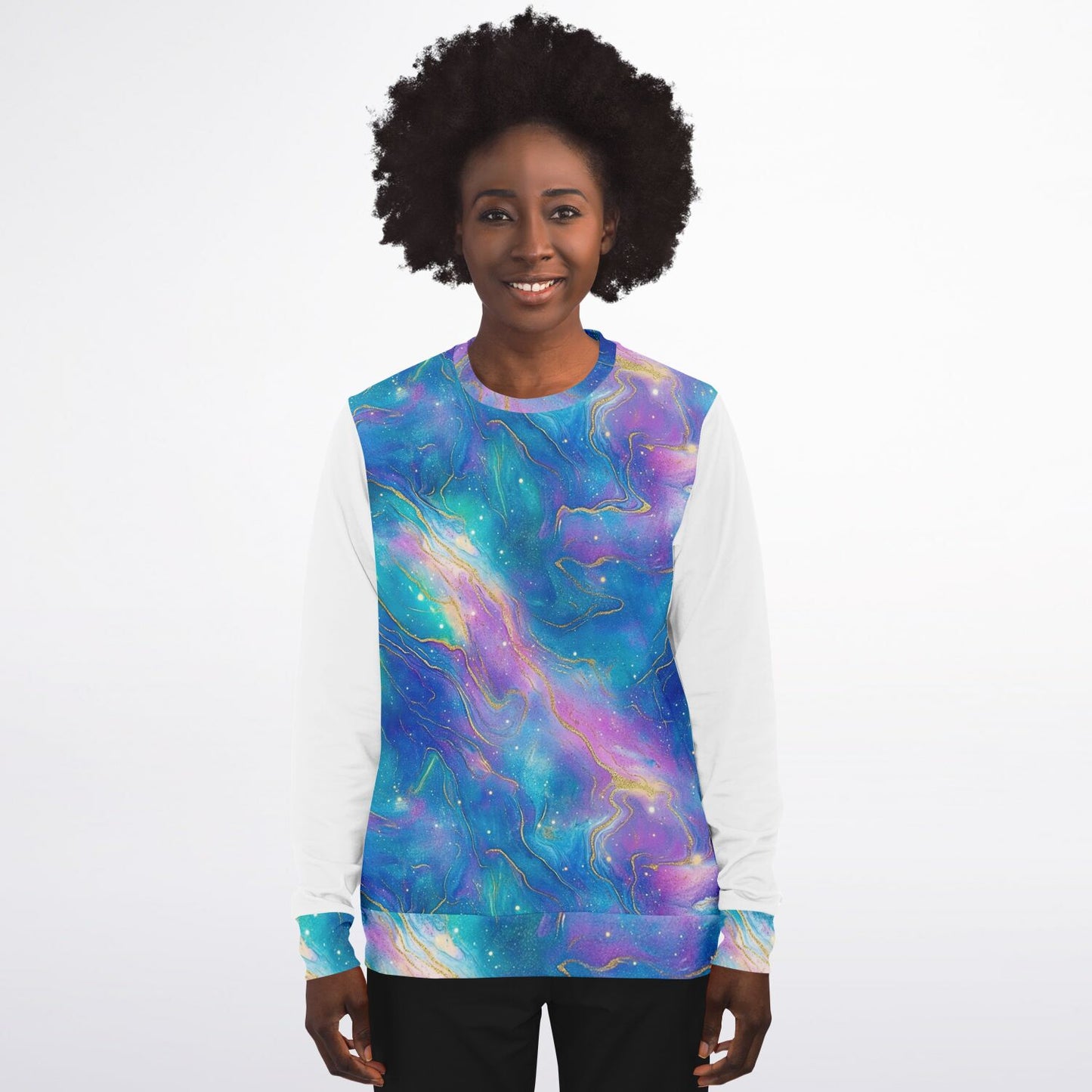 Nebula Crew  Sweatshirt -  Blue pink