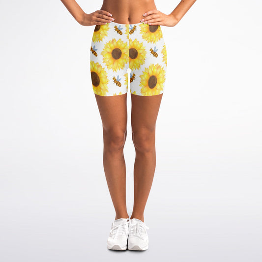 Bee's and Sunflowers Legging Shorts - AOP