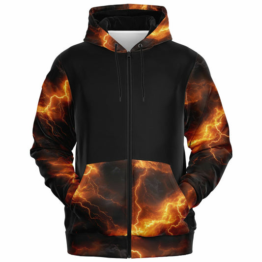 Yellow Lightning Fashion Zip-Up Hoodie -