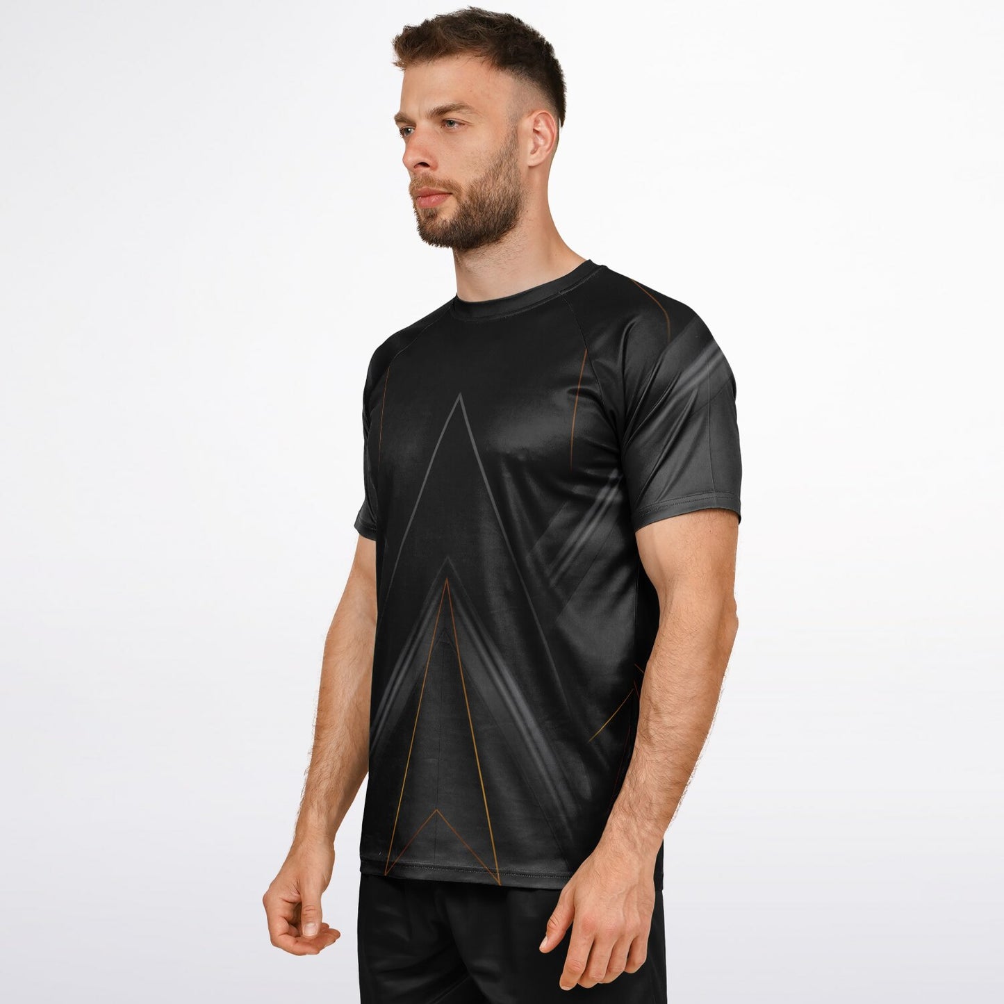 Black with Gold Lines Men's Active Wear Jersey