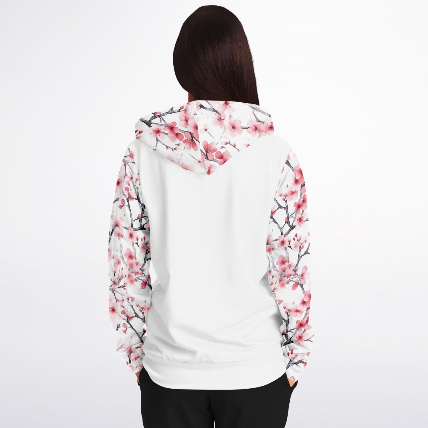 Pink Tree Blossom's Zip-Up Hoodie - AOP